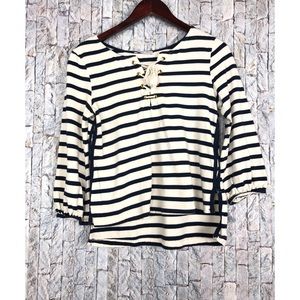 Zara nautical rope tie long Sleeve Top